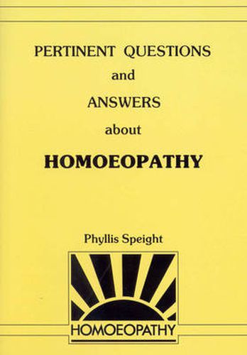 Cover image for Pertinent Questions and Answers About Homoeopathy