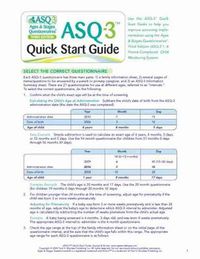 Cover image for Ages & Stages Questionnaires (R) (ASQ (R)-3): Quick Start Guide (English): A Parent-Completed Child Monitoring System