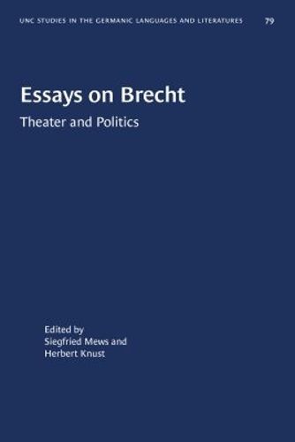 Cover image for Essays on Brecht: Theater and Politics