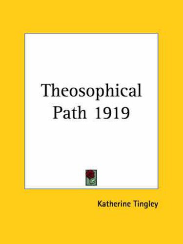 Cover image for Theosophical Path (1919)