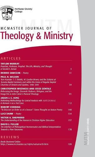 McMaster Journal of Theology and Ministry: Volume 19, 2017-2018