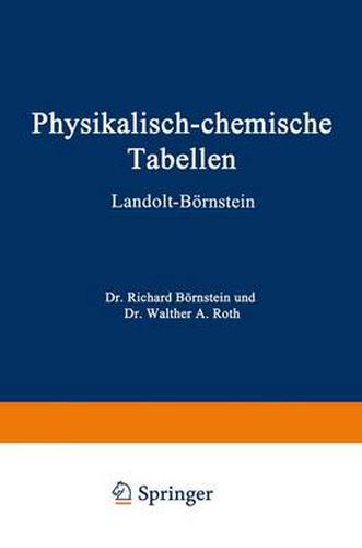 Cover image for Physikalisch-Chemische Tabellen