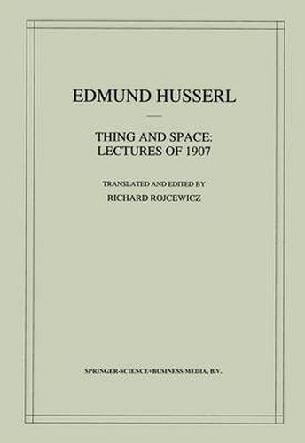 Thing and Space: Lectures of 1907