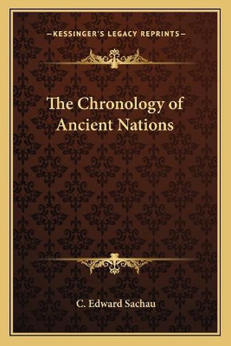 Cover image for The Chronology of Ancient Nations