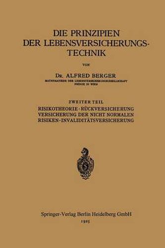 Cover image for Die Prinzipien Der Lebensversicherungstechnik