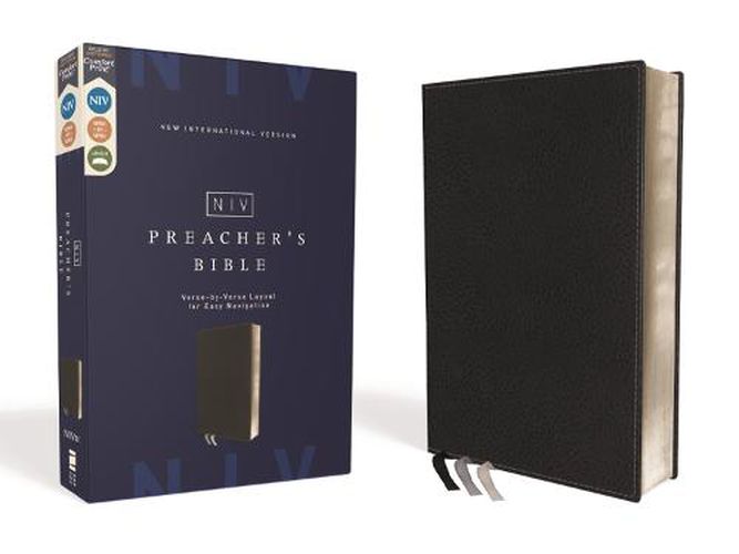 Cover image for NIV, Preacher's Bible, Verse-by-Verse Format, Leathersoft, Black, Line Matched, Comfort Print