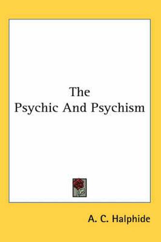 Cover image for The Psychic and Psychism