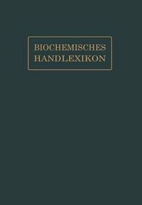 Cover image for Biochemisches Handlexikon: IX. Band (2. Erganzungsband)
