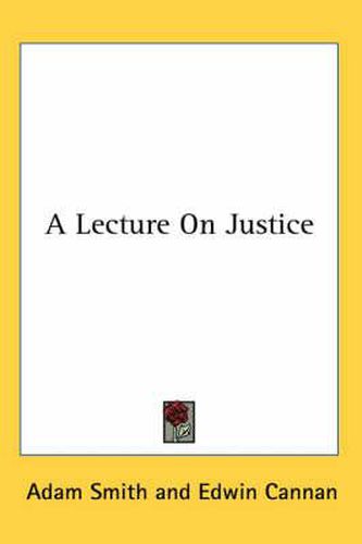 Cover image for A Lecture on Justice