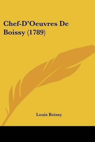 Cover image for Chef-D'Oeuvres de Boissy (1789)