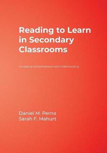 Cover image for Reading to Learn in Secondary Classrooms: Increasing Comprehension and Understanding