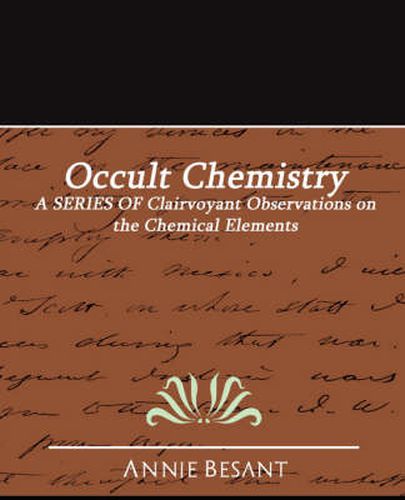 Cover image for Occult Chemistry