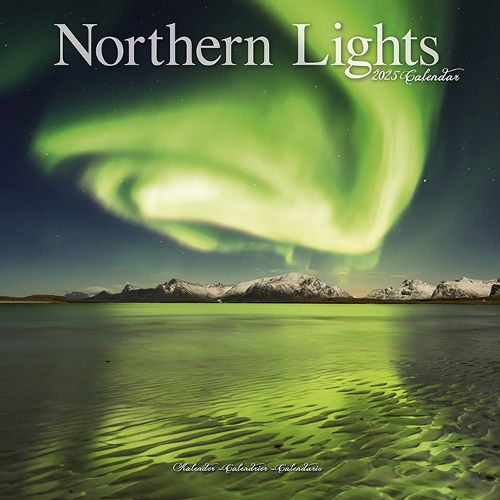 Northern Lights Calendar 2025 Square Travel Wall Calendar - 16 Month