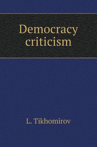 Cover image for Democracy criticism