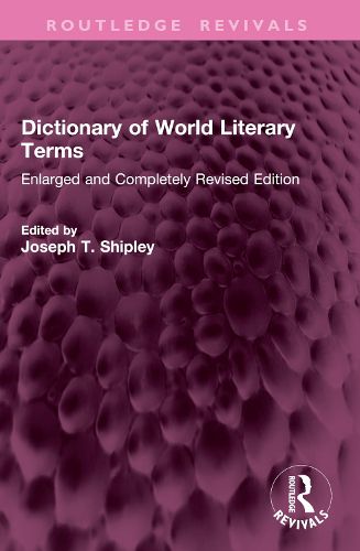 Cover image for Dictionary of World Literary Terms