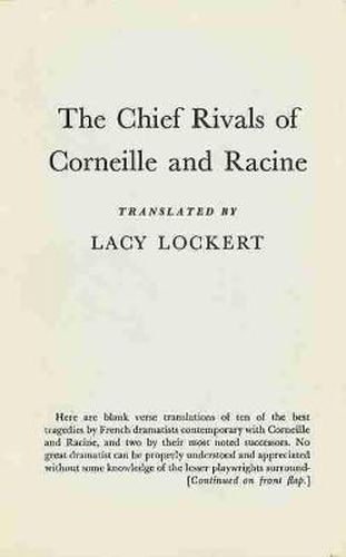 Cover image for The Chief Rivals of Corneille and Racine