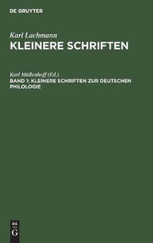 Kleinere Schriften zur deutschen Philologie