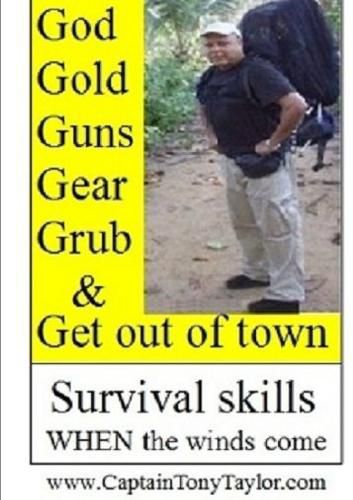 Cover image for GOD, GOLD, GUNS, GEAR, GRUB and GET out of town