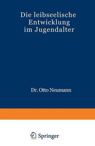Cover image for Die Leibseelische Entwicklung im Jugendalter