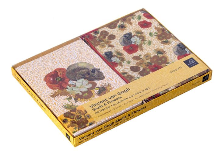 Van Gogh Skulls and Flowers Sewn Notebook Collection and Pouch Set