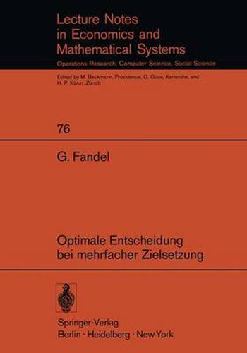 Cover image for Optimale Entscheidung bei Mehrfacher Zielsetzung