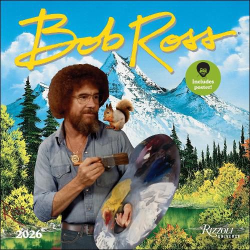 Cover image for Bob Ross 2026 Wall Calendar (Includes Full-Color Poster)