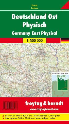 Germany East Map Provided with Metal Ledges/Tube 1:500 000