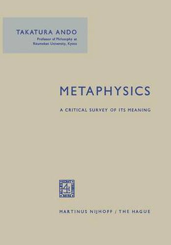Cover image for Metaphysics: A Critical Survey of its Meaning