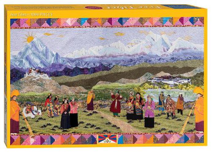 Cover image for Free Tibet Quilt Jigsaw Puzzle for Adults by Meri Henriques Vahl