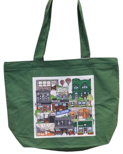 Cover image for Readings x Lawz Drawz Tote Bag - Bottle Green
