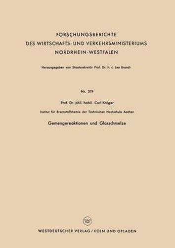 Cover image for Gemengereaktionen Und Glasschmelze