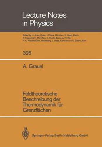 Cover image for Feldtheoretische Beschreibung Der Thermodynamik Fur Grenzflachen