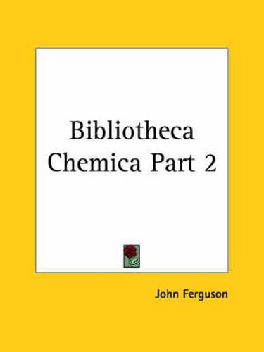 Cover image for Bibliotheca Chemica