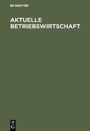 Cover image for Aktuelle Betriebswirtschaft