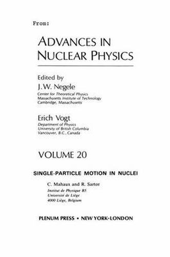 Cover image for Advances in Nuclear Physics: Volume 20