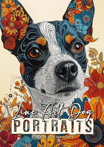 Cover image for Line Art Dog Portraits Coloring Book for Adults
