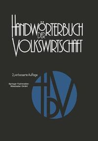 Cover image for Handwoerterbuch Der Volkswirtschaft