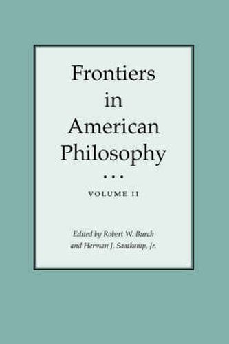 Cover image for Frontiers In American Philosophy Vol I: Volume I