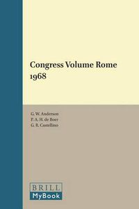 Cover image for Congress Volume Rome 1968