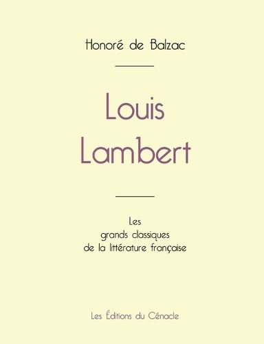 Cover image for Louis Lambert de Balzac (edition grand format)