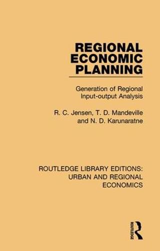 Cover image for Regional Economic Planning: Generation of Regional Input-output Analysis