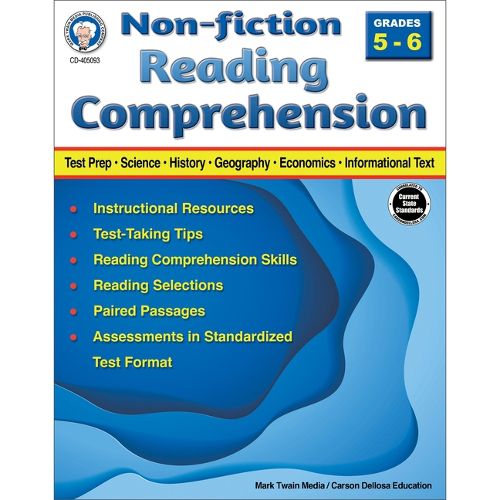 Cover image for Nonfiction Reading Comprehension Workbook, Grades 5 - 6