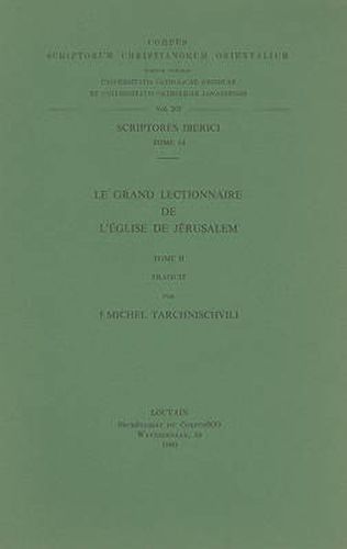 Cover image for Le Grand Lectionnaire De L'Eglise De Jerusalem (Ve-VIIIe S.), II: V.