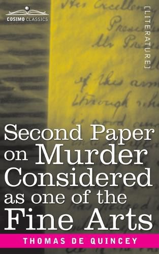 Cover image for Second Paper On Murder Considered as one of the Fine Arts