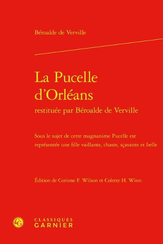 Cover image for La Pucelle d'Orleans Restituee Par Beroalde de Verville