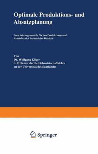 Cover image for Optimale Produktions- und Absatzplanung