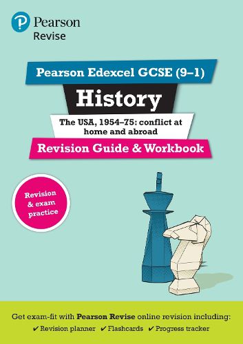 Cover image for Pearson REVISE Edexcel GCSE (9-1) History The USA Revision Guide and Workbook: for home learning, 2022 and 2023 assessments and exams