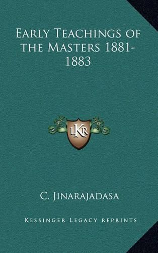 Early Teachings of the Masters 1881-1883