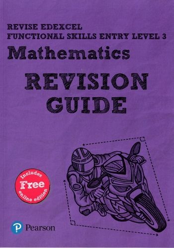 Cover image for Pearson REVISE Edexcel Functional Skills Maths Entry Level 3 Revision Guide: for home learning