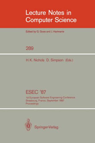 Cover image for ESEC '87: 1st European Software Engineering Conference Strasbourg, France, September 9-11, 1987. Proceedings